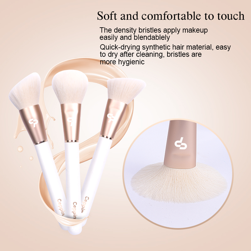 White Makeup Brushes Premium Synthetic Foundation Powder Concealers Eye Shadows Makeup 5 Pcs Brush Set