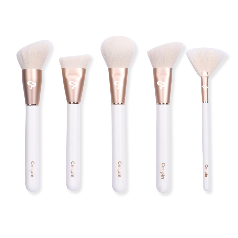 White Makeup Brushes Premium Synthetic Foundation Powder Concealers Eye Shadows Makeup 5 Pcs Brush Set