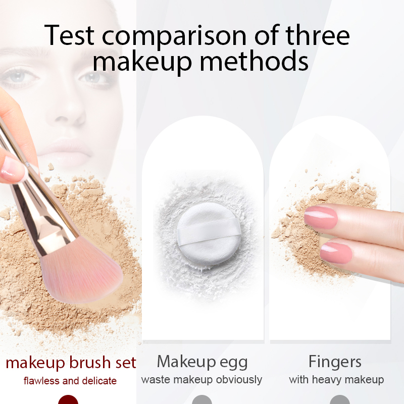 5 Pcs Golden Makeup Brush Luxe Natural Elegance Professional Face Makeup & Foundation Brush Set