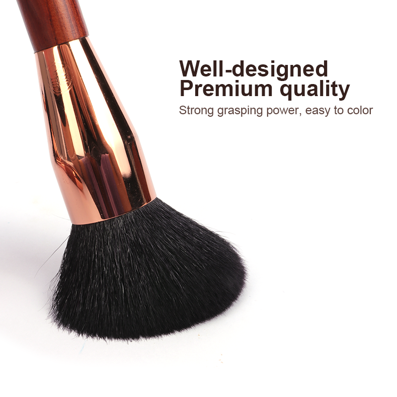 5 Pcs Wool Wooden Pole Makeup Brushes Set Premium Synthetic Foundation Makeup Brushes