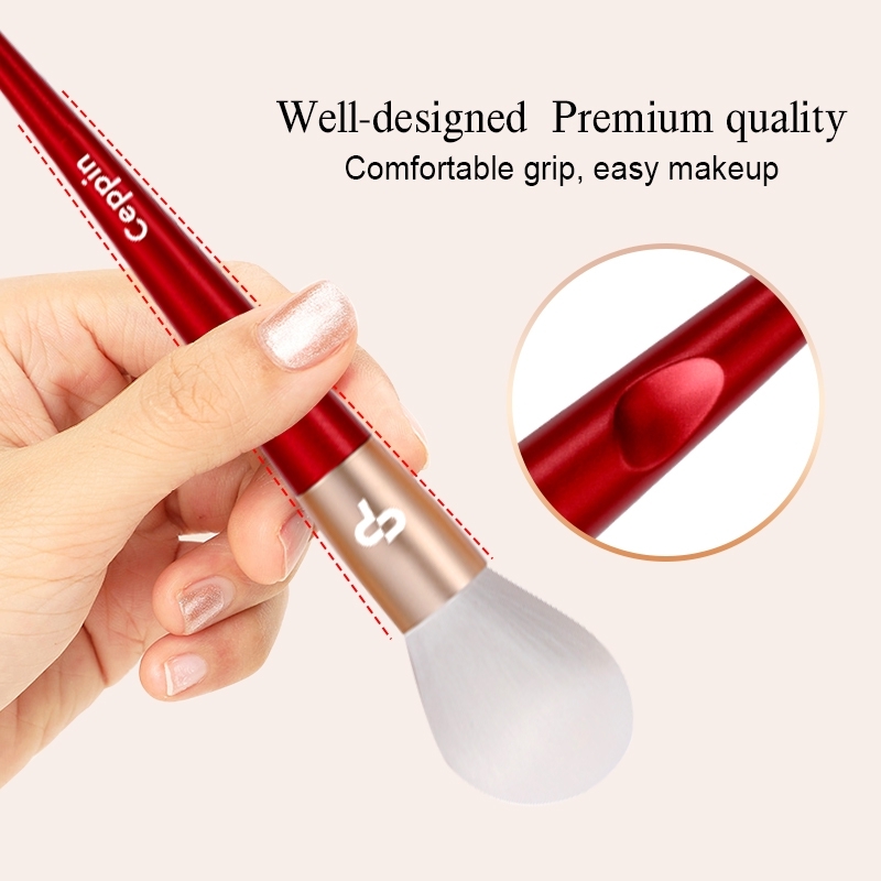 10 Pcs Red Soft Pro Makeup Set Powder Face Foundation Eye shadow Eyeliner Lip Cosmetic Brushes